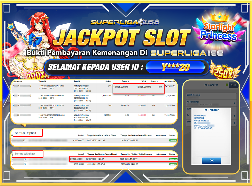 SUPERLIGA168 JACKPOT STARLIGHT PRINCESS Rp.27,406,500